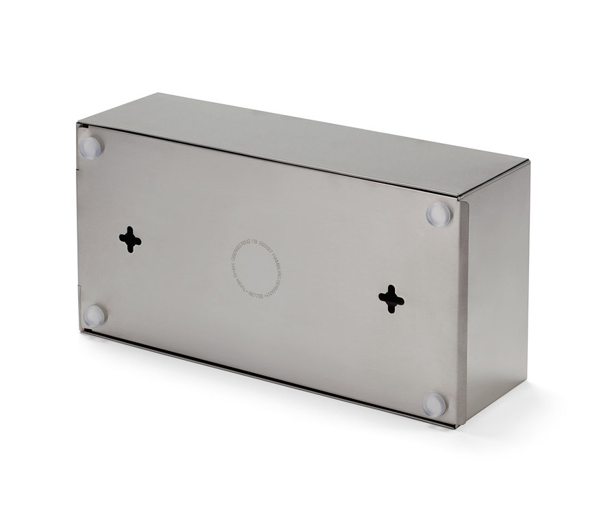 Kosmetiktuchspender aus Edelstahl.