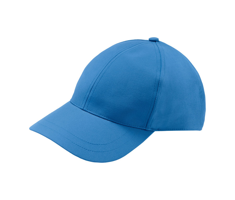 Blaue Sportkappe.