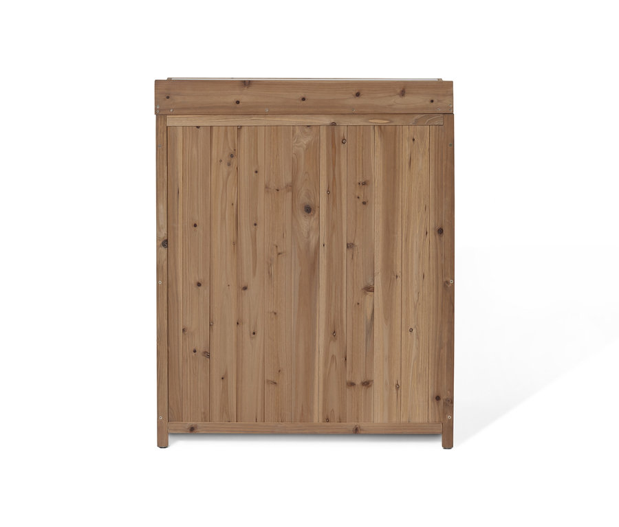 Detailansicht des kleinen Gartenschranks »Tinus«.