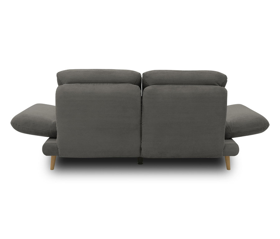 Rückansicht des dunkelgrauen DOMO 2-Sitzer-Sofas »FuAR«, drehbar.