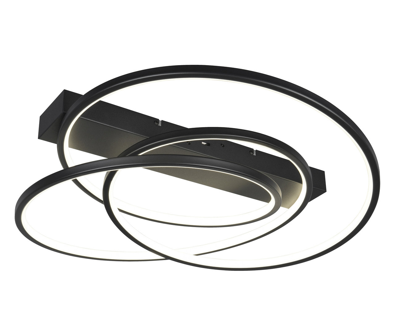 Schwarze Trio LED-Deckenleuchte »Darvin« mit drei Ringen.