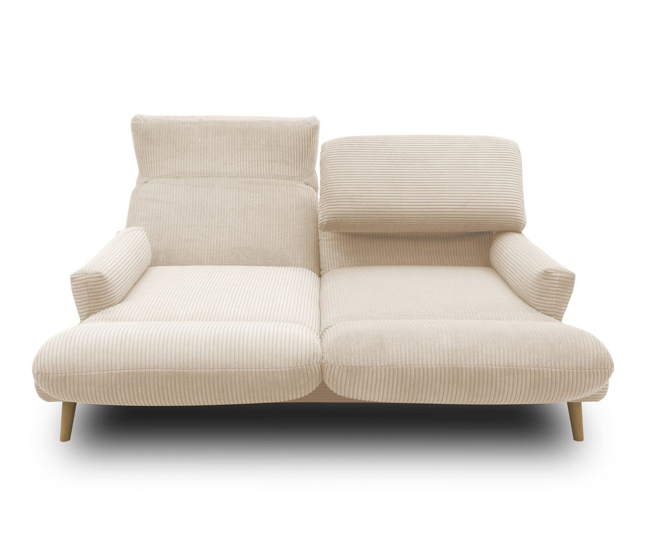 Cremefarbenes DOMO 2-Sitzer-Sofa »FuAR«, drehbar.