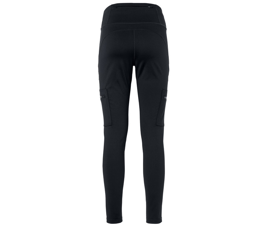 Schwarze Leggings mit Taschen von hinten.