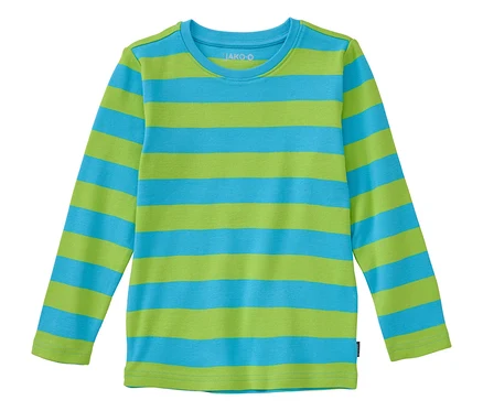 Das JAKO-O Streifenshirt ist türkis-grün.
