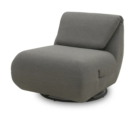 Grauer Domo Collection Drehsessel mit Sunbrella®-Stoff, Flanelle.