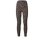 Braune Leggings mit schwarzem Leopardenmuster, von vorne fotografiert.