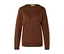 Brauner Langarm-Pullover mit Rundhalsausschnitt.