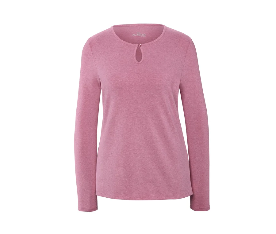 Rosa Pyjama-Oberteil mit langen Ärmeln.