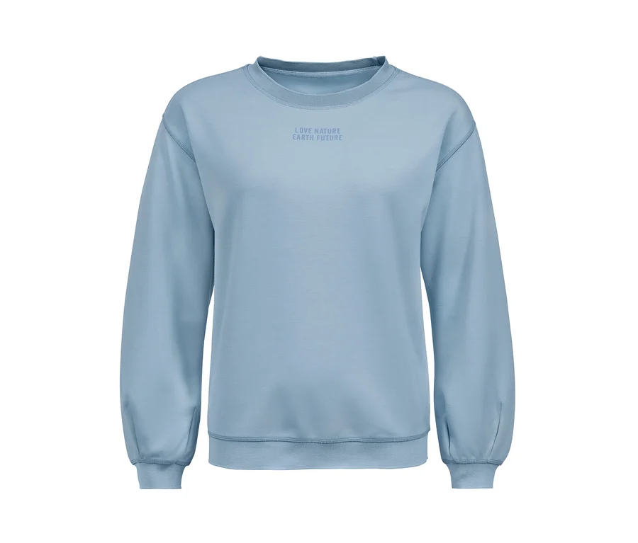 Hellblaues Sweatshirt mit Statement-Print.