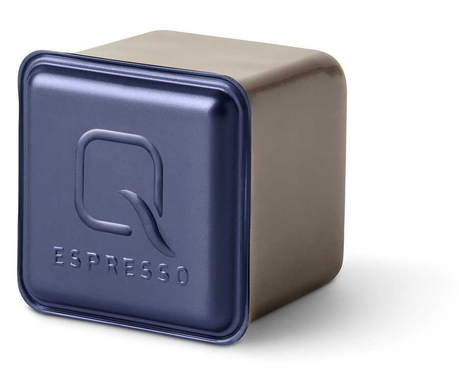 Blauer Qbo Espresso INDIAN KAVERI Würfel.