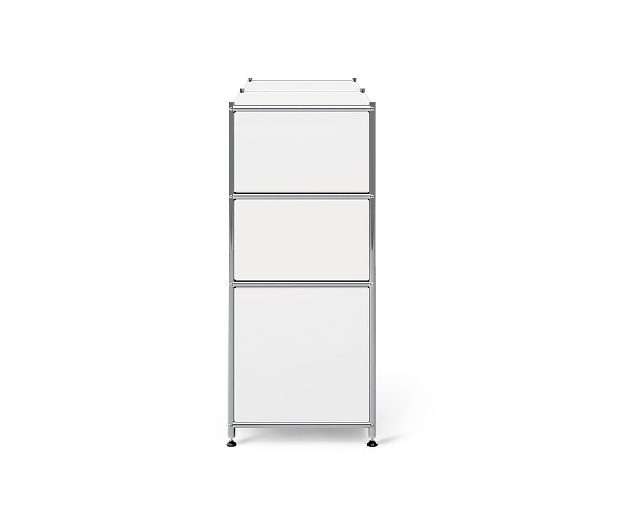 Weisse Kommode Metall »CN3« mit 6 Schubladen.