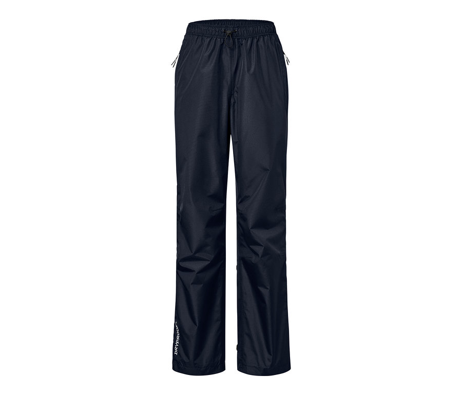 Eine marineblaue Unisex-High-Tech-Regenhose.