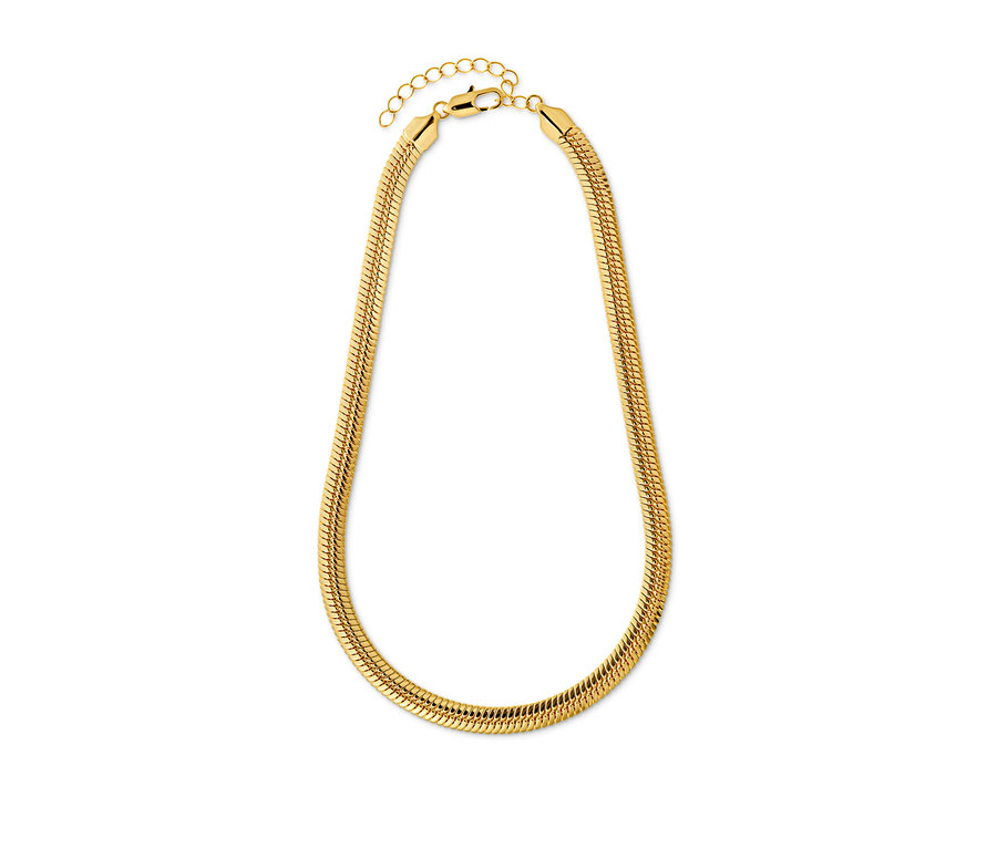 Goldene Kette flache Schlange auf weißem Hintergrund.