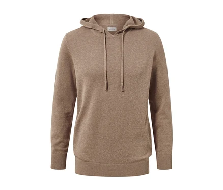 Ein brauner Strick-Hoodie.