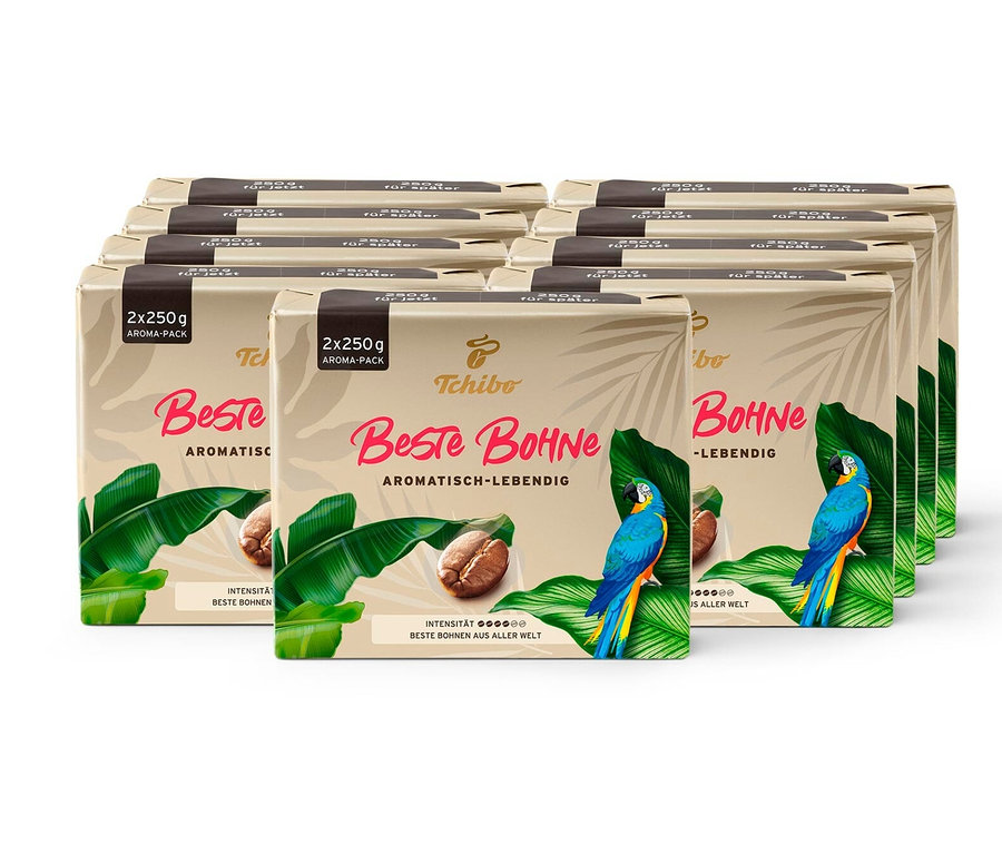 9 Packungen Beste Bohne - 500 g gemahlen.