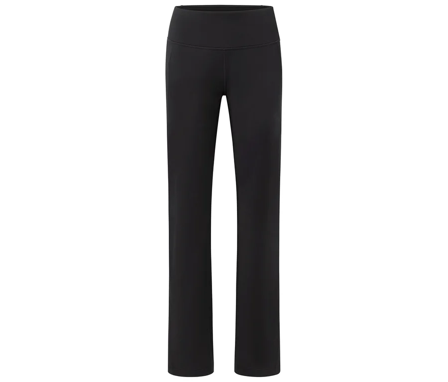Schwarze Yoga-Hose mit hohem Bund.