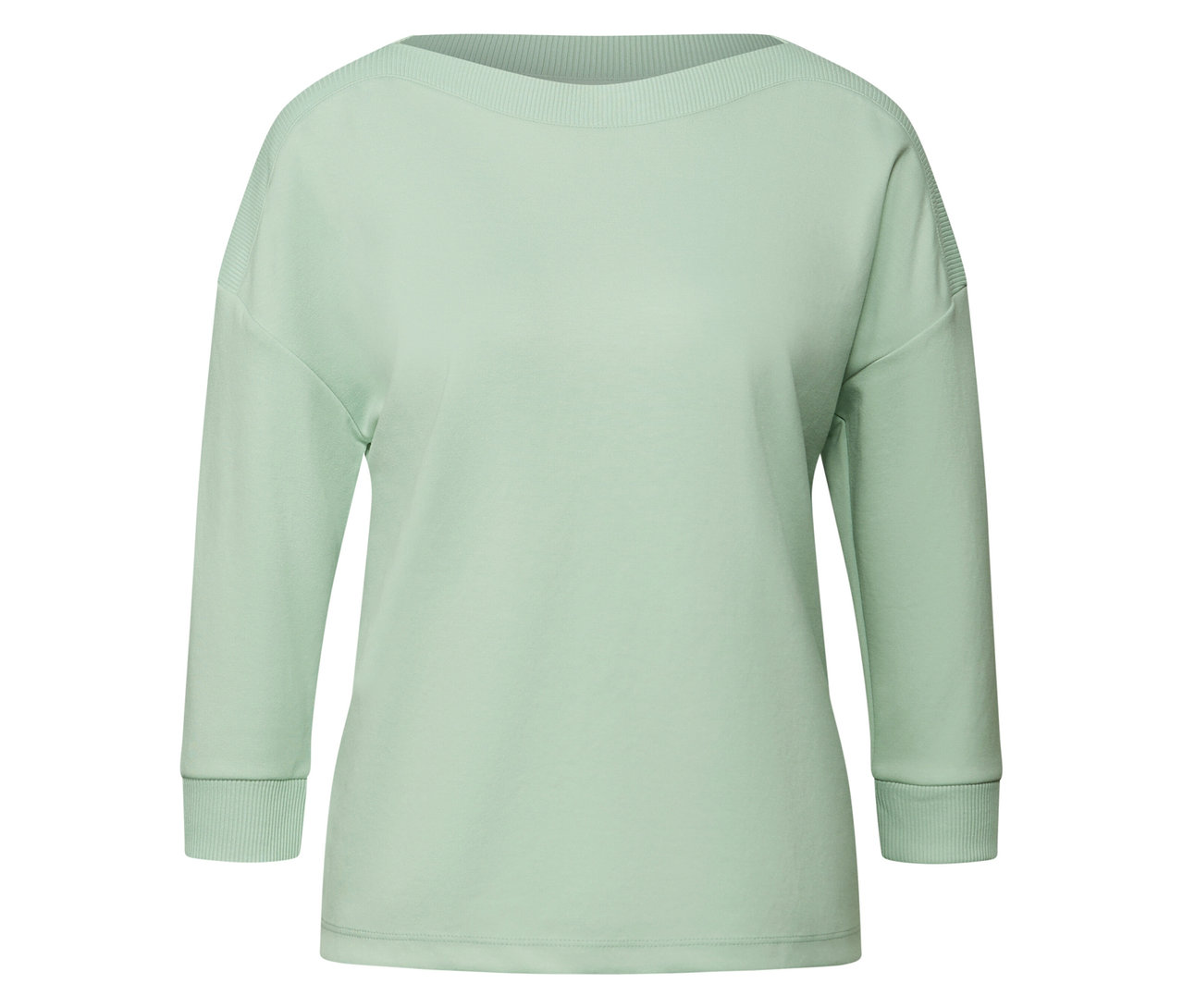 Street One, T-Shirt mit Rippdetail, salbeigrün