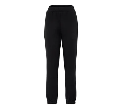 Schwarze Jogginghose mit elastischem Bund und Bündchen.