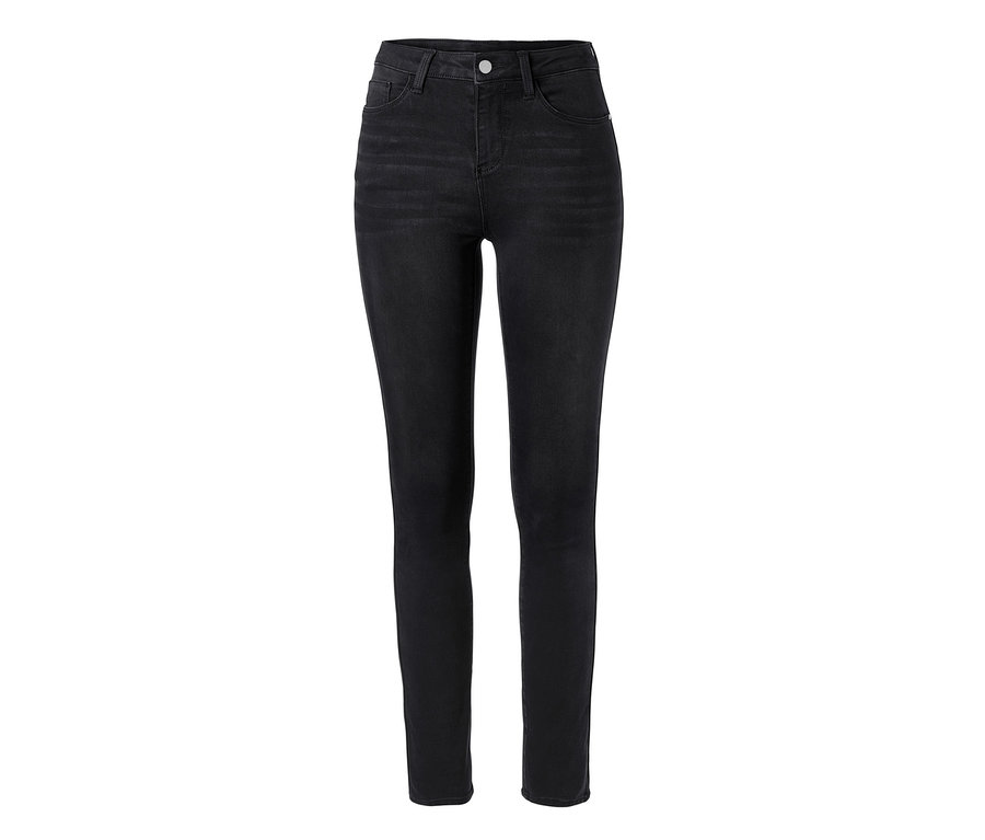 Eine schwarze Skinny-Jeans.