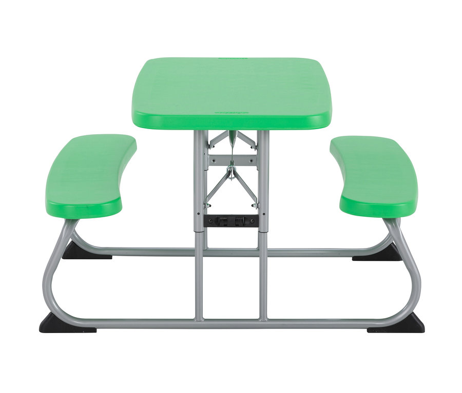 Grüner LIFETIME-Kinder-Picknicktisch »80094G« mit silbernem Gestell.