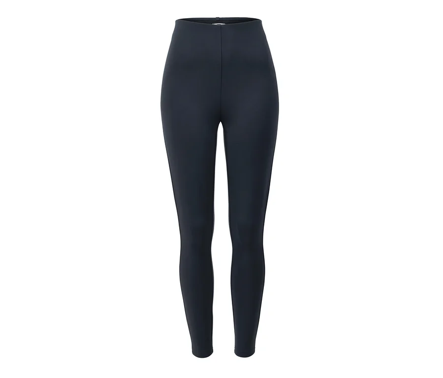 Dunkelblaue Basic-Leggings aus Heavy-Jersey auf weißem Hintergrund.