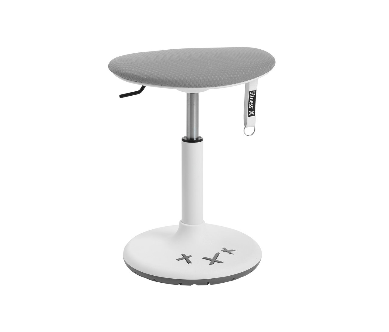 Grauer Topstar Kinderhocker »XStool 20« mit weißem Untergestell.