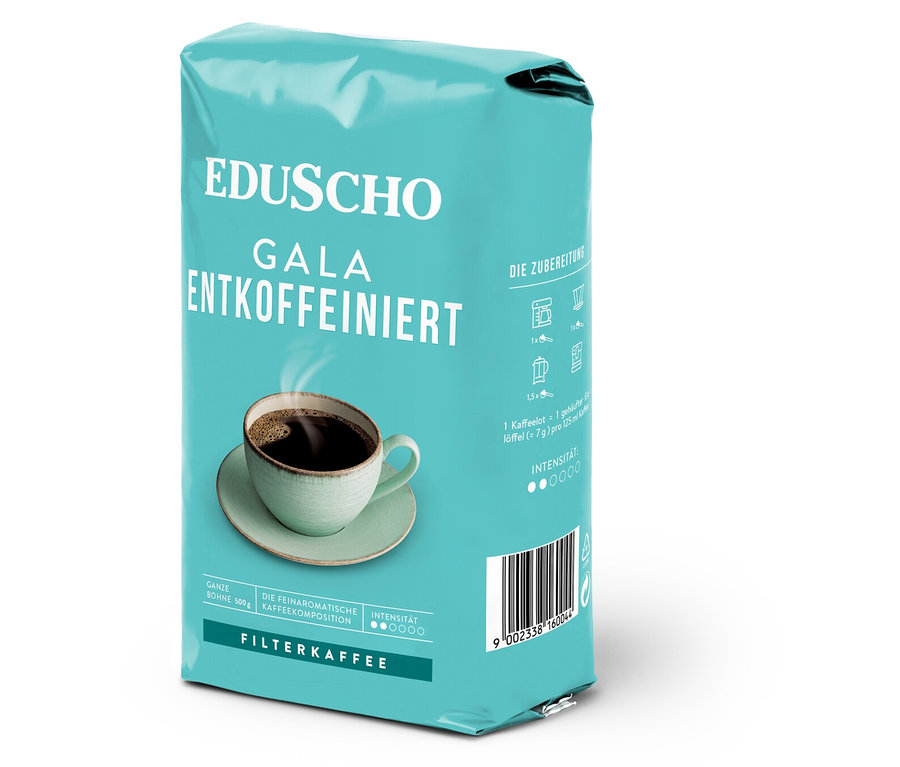Eine Packung EDUSCHO Gala Entkoffeiniert Filterkaffee.