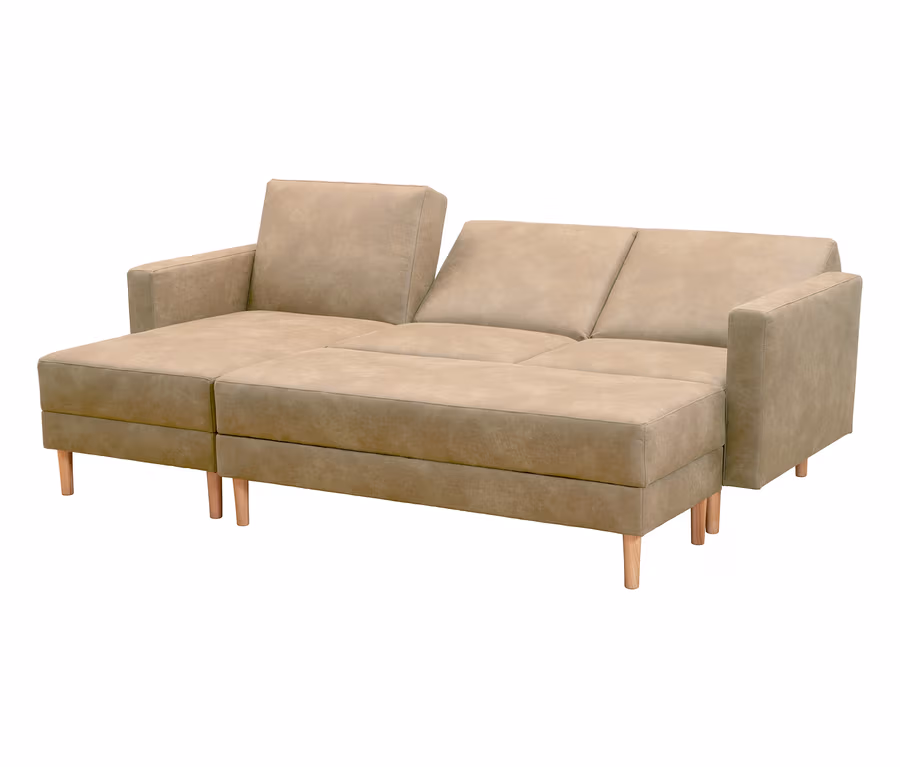 Federkern-Eckschlafsofa »Just More« mit Stauraumbank, sahara.