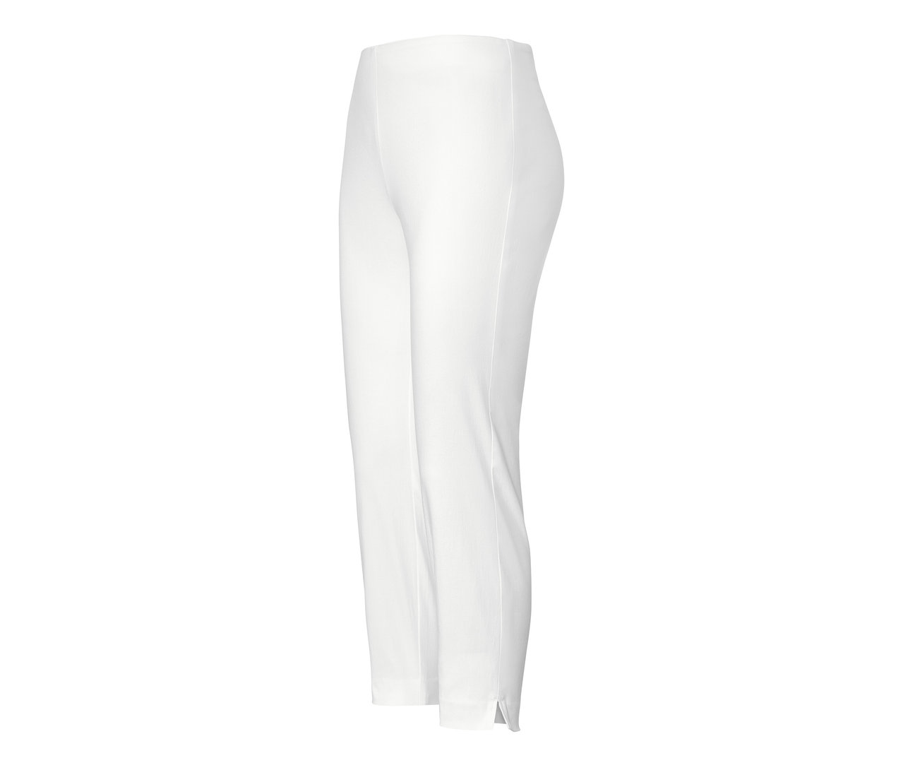 Weiße 7/8-Stretchhose.