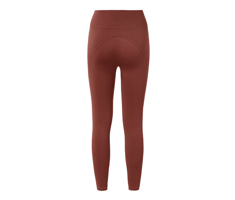 Eine braune 7/8-Seamless-Funktions-Sporttight auf weißem Hintergrund.