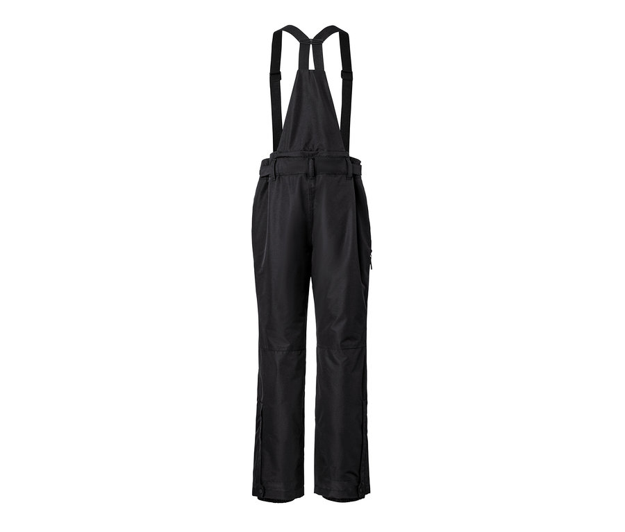 Schwarze Skihose mit Hosenträgern.