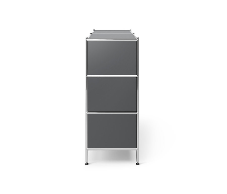 Graue Kommode Metall »CN3« mit 6 Schubladen.