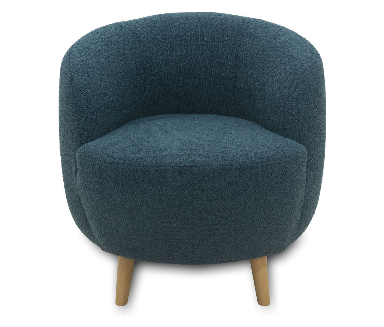 Dunkelblauer DOMO Sessel »Ahus« mit Holzfüßen.