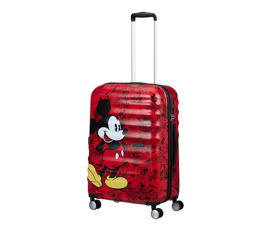 Roter American Tourister Wavebreaker »Mickey Mouse«, mittelgroß, mit Mickey Mouse Motiv.