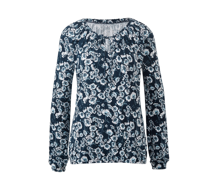 Blusenshirt mit Bindeband mit Blumenmuster.