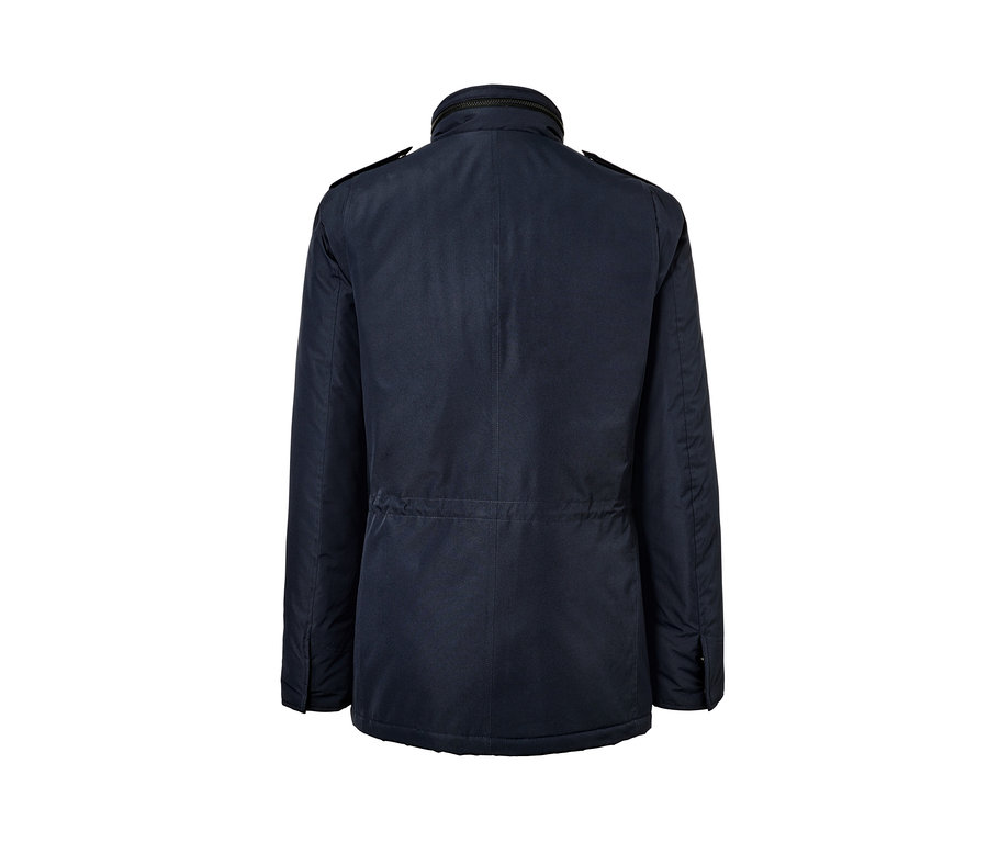 Rückansicht einer blauen Fieldjacket.