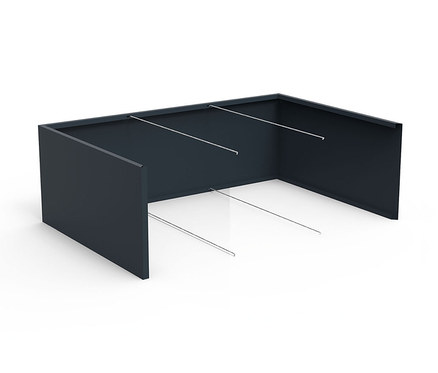 Leerer, dunkelgrauer Herstera Garden Pflanzkasten »Edge«, ca. 150 x 50 x 100 cm.