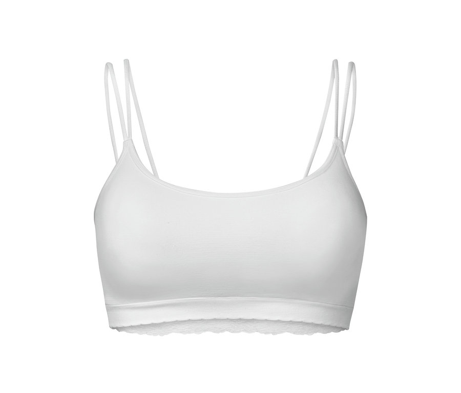 Weißes Seamless-Bustier mit Spitze.