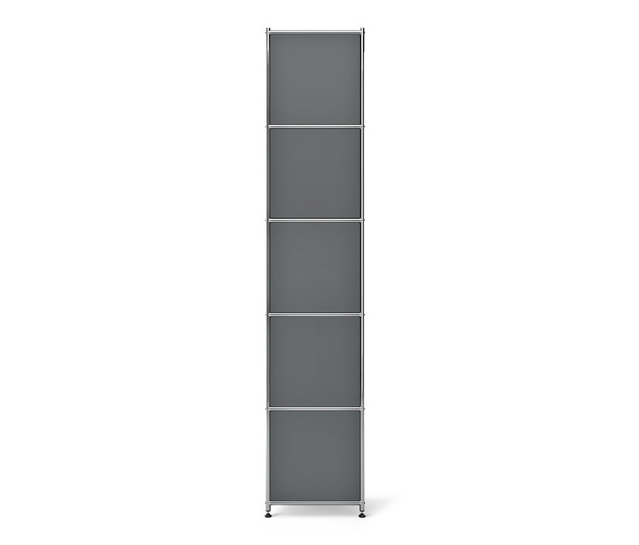Graues Regal Metall »CN3« mit 2 Klappenfächern und 2 Schubladen.