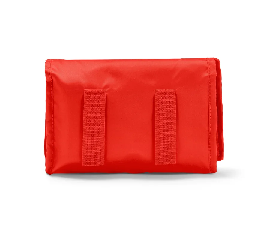 Rote Erste-Hilfe-Fahrradtasche.
