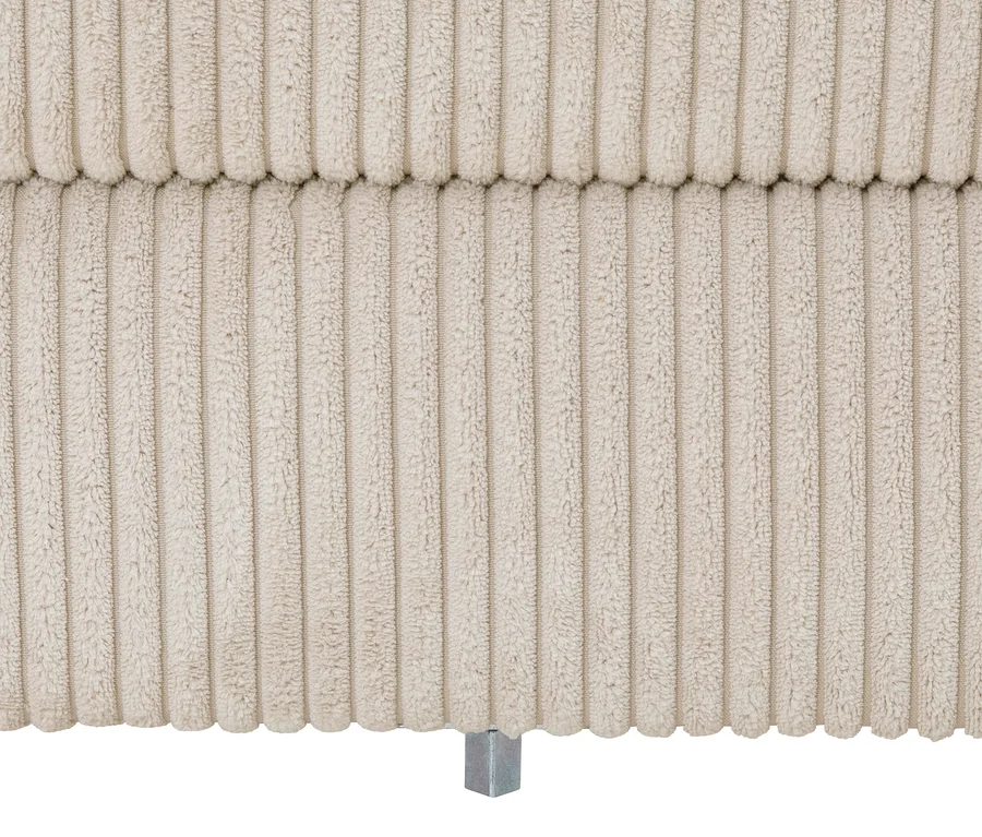 Detailansicht des creme-farbenen Federkern Eck-Schlafsofas »Jenna«.
