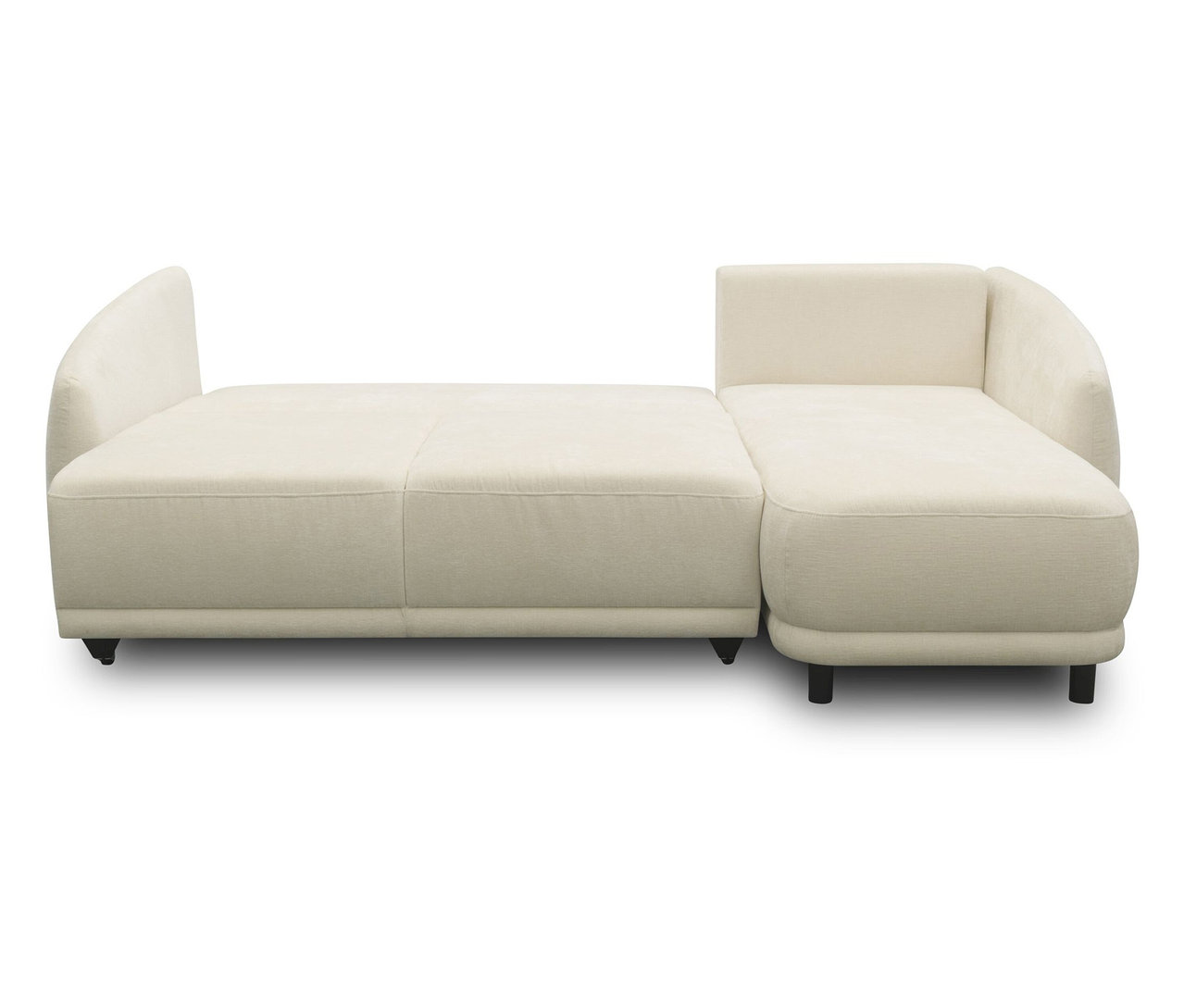 DOMO Ecksofa Longchair, rechtsbündig, creme.