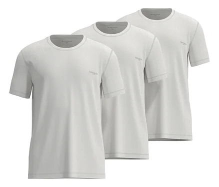 Drei weiße 3 Tom Tailor T-Shirts »Ohio« liegen übereinander.