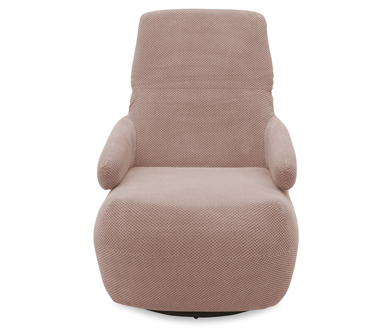 Ein einzelner, rosafarbener Domo Drehsessel »Valencia« mit Drehfunktion ist vor einem weißen Hintergrund zu sehen.