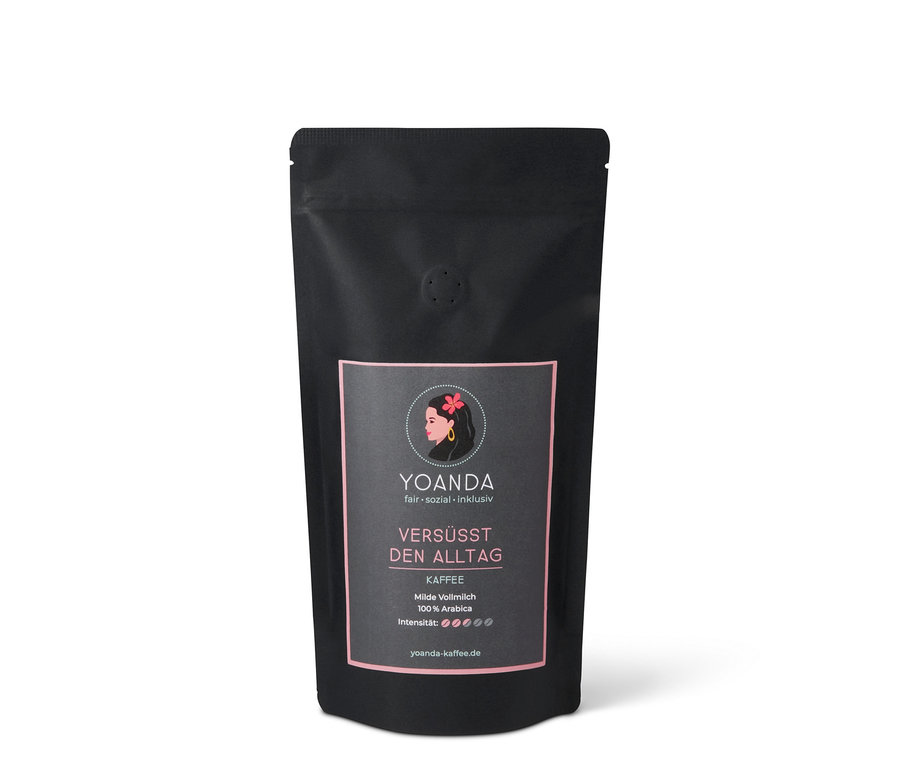 Eine Packung Yoanda - Versüßt den Alltag Filterkaffee - 250 g Ganze Bohne.