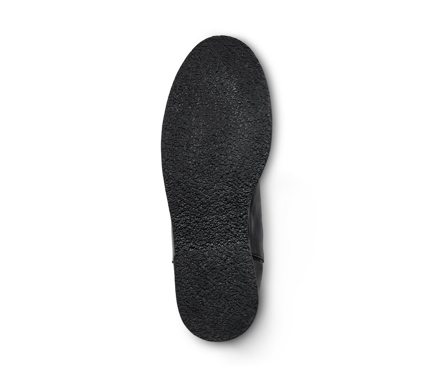 Detailaufnahme der Sohle eines Lederboots.