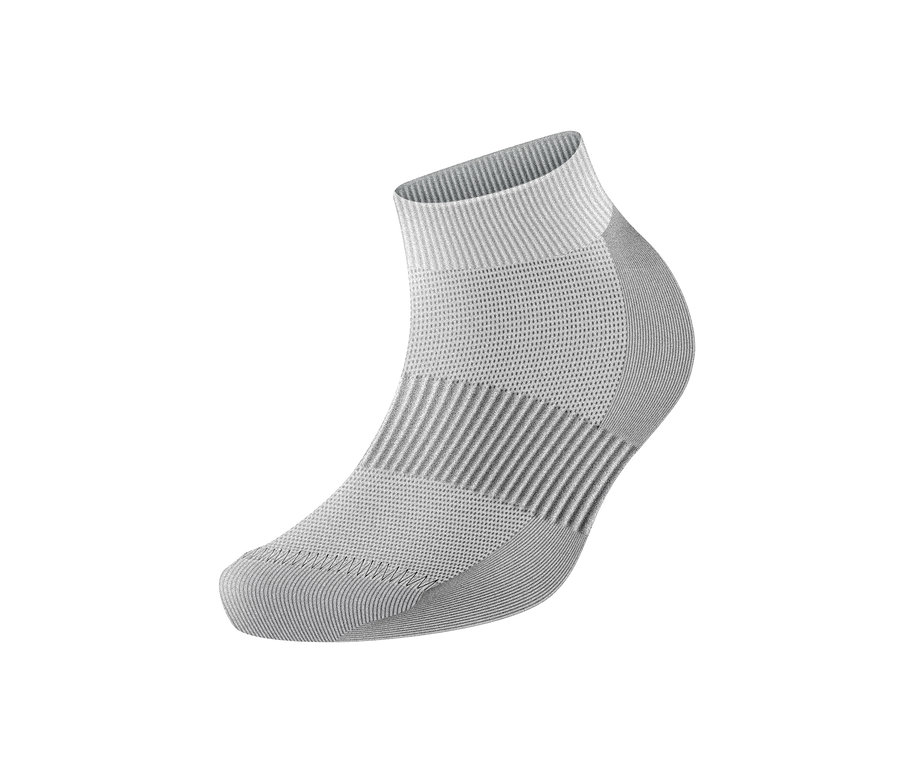 Nahaufnahme einer grauen 2 Paar Funktions-Sportsocken.