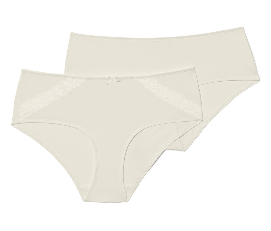 Zwei creme Pantys.