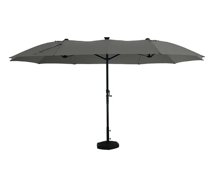 LECO Doppel-Sonnenschirm* mit LED-Beleuchtung, oval, ca. 270 x 460 cm, anthrazit.