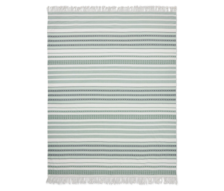 Gestreifter Plaid mit Fransen.